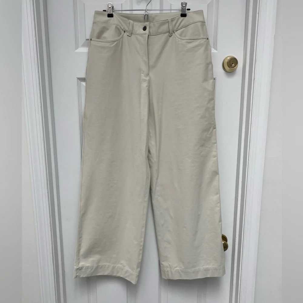 lululemon LIKE NEW City Sleek Wide Leg Pants in Ivory - Size 31
